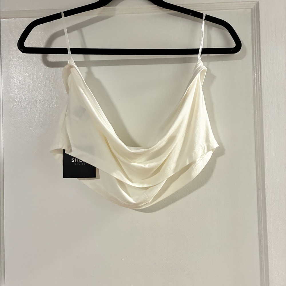 SHEIN Cream Draped Cami Top (Size 2XL)